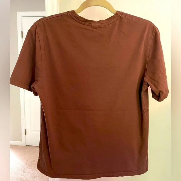 RUMWE 100% cotton S tee Brown shortsleeve “SADBOYS” graphic in black - Picture 2 of 6